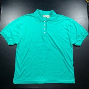Vintage 80s-90s Sport Carriage Court Teal Polo Shirt XL Sears, Roebuck & Co.